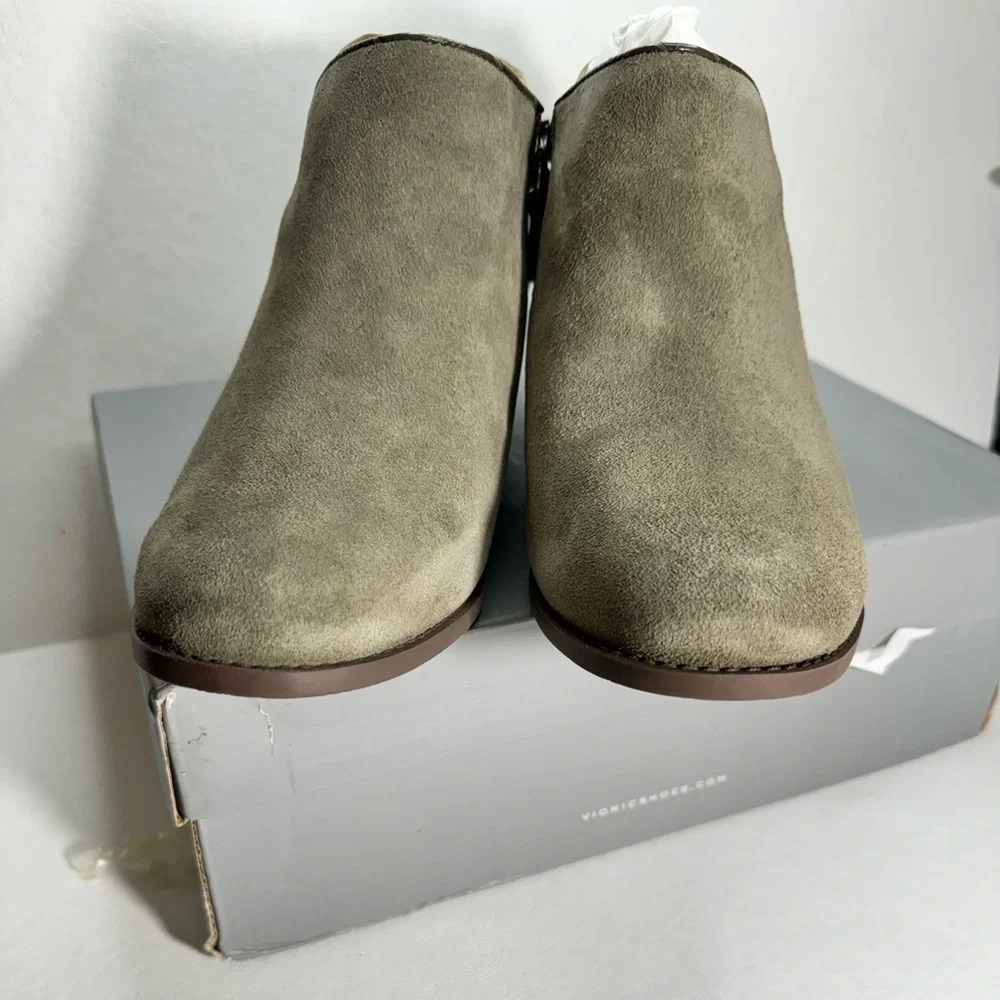 Vionic Water Repellent Suede Ankle Boots Marissa Olive casual classic style